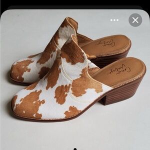 Crown Vintage Cow Print Ankle Booties